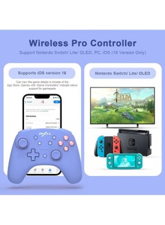 9607X - Wireless Switch Controller, Switch Pro Controller Gamepad Joystick, Support NFC / Amibo / Turbo Screenshot /Gyrox Axis and Dual Vibration, Switch controller for Nintendo Switch/Lite/OLED - v1693498183/N53433846A_2