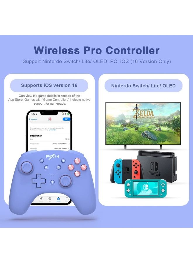 بي اكس ان - 9607X - وحدة تحكم لاسلكية Switch، عصا تحكم Switch Pro Controller Gamepad، تدعم NFC / Amibo / Turbo Screenshot / Gyrox Axis والاهتزاز المزدوج، وحدة تحكم Switch لجهاز Nintendo Switch/Lite/OLED - Image 1