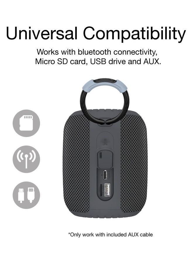 Energizer BTS-064 Waterproof Portable Bluetooth Speaker, LED Party Rim lights, IPX6, FM Feature, Power Bank Feature, 6W Black  - Image 3
