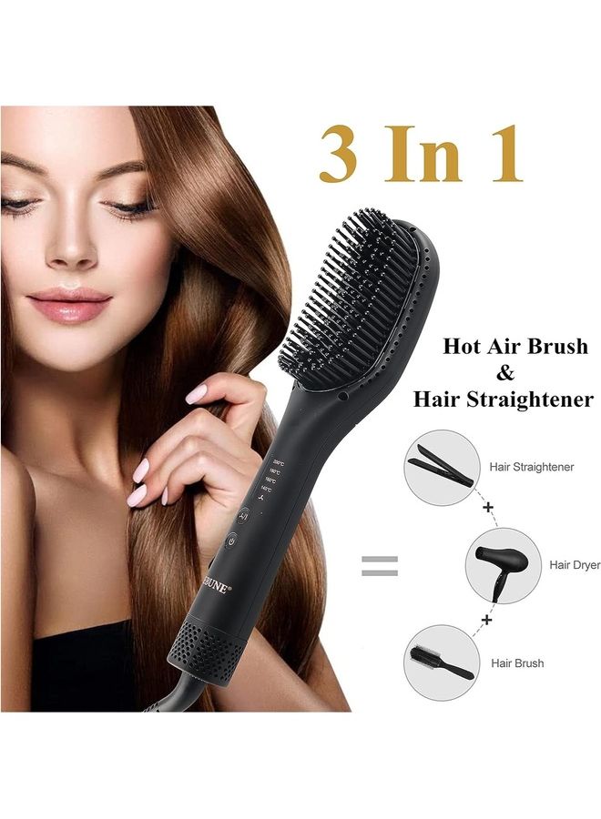 ريبون Hot Air Styler Hair Straightener Brush Negative Ion Heated Straightening Brush For Smooth Frizz-Free Hair  - Image 4