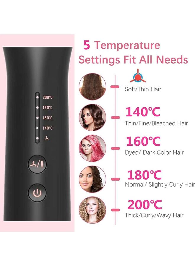 ريبون Hot Air Styler Hair Straightener Brush Negative Ion Heated Straightening Brush For Smooth Frizz-Free Hair  - Image 5