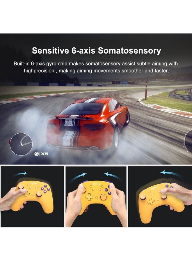 بي اكس ان 9607X - جهاز التحكم اللاسلكي Switch Pro Game Joystick Remote Pro يدعم NFC / Amibo / Turbo Screenshot، Gyrox، وTwitter لـ N-Switch / N-Switch Lite (أصفر)  - Image 3