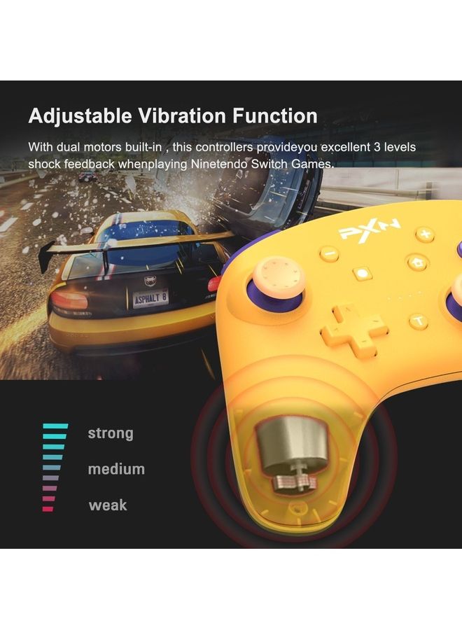 بي اكس ان 9607X - جهاز التحكم اللاسلكي Switch Pro Game Joystick Remote Pro يدعم NFC / Amibo / Turbo Screenshot، Gyrox، وTwitter لـ N-Switch / N-Switch Lite (أصفر)  - Image 4