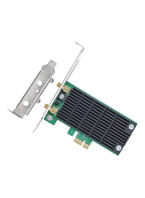 AC1200 Wireless WiFi PCIe Card | 2.4G/5G Dual Band Wi-Fi PCI Express Adapter | Low Profile, Long Range Beamforming Heat Sink Technology | Supports Windows 10/8.1/8/7/XP (Archer T4E) Grey/black