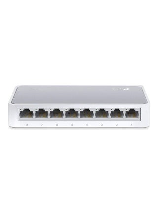 8 Port 10/100Mbps Fast Ethernet Switch | Desktop Ethernet Splitter | Ethernet Network Hub | Plug and Play | Fanless Quiet | Desktop Design | Green Technology | Unmanaged (TL-SF1008D) White - v1693498761/N53433964A_1