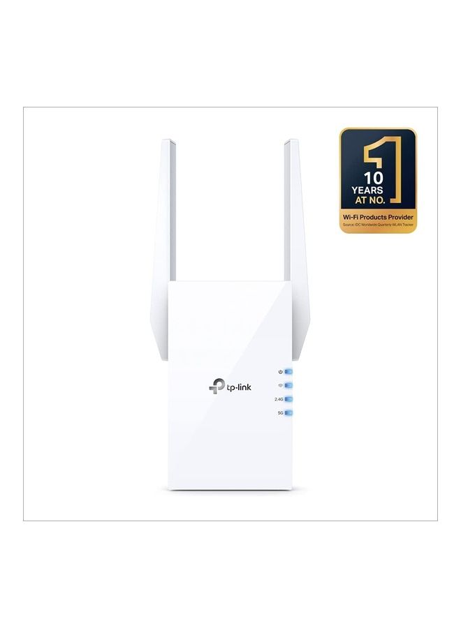 TP-LINK AX1800 Dual Band Wi-Fi 6 Range Extender, Broadband/WiFi Extender, Wireless Booster/Hotspot with 1 Gigabit Port & 2 External Antennas, Built-in Access Point Mode, (RE605X) White  - Image 2