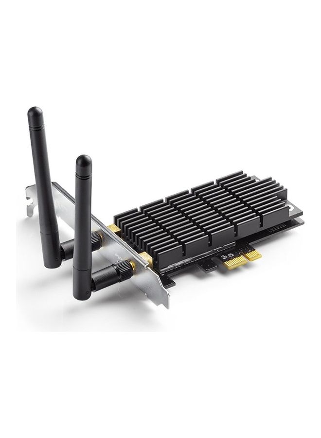TP-LINK - Archer T6E AC1300 PCIe Wireless WiFi Network Adapter Card PC Heatsink Technology Grey/black - Image 1