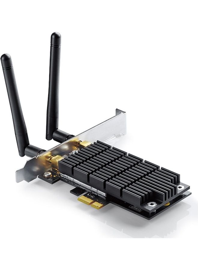 TP-LINK - Archer T6E AC1300 PCIe Wireless WiFi Network Adapter Card PC Heatsink Technology Grey/black - Image 1