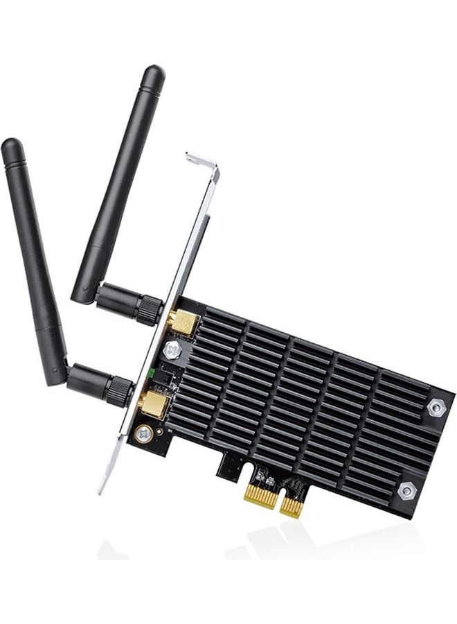 TP-LINK - Archer T6E AC1300 PCIe Wireless WiFi Network Adapter Card PC Heatsink Technology Grey/black - Image 1