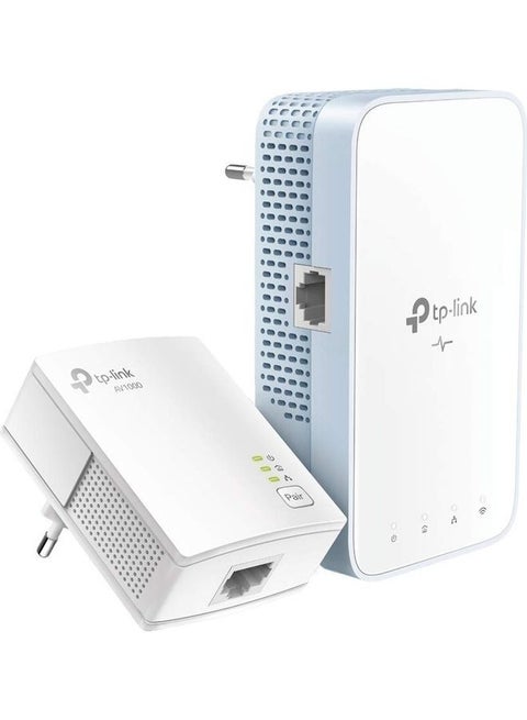 AV1000 Gigabit Powerline ac Wi-Fi Kit, Broadband/WiFi Extender, Wireless Booster/Hotspot, Up to 300 Meters Over existing Electrical Wiring, No Configuration Required, AV2 (TL-WPA7517KIT) White