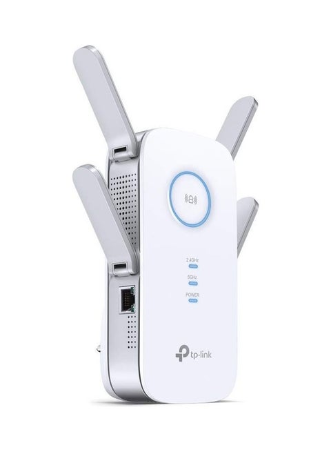 RE650 AC2600 Universal Dual Band Range Extender, Broadband/Wi-Fi Extender, Wi-Fi Booster/Hotspot with 1 Gigabit Port and 4 External Antennas, Built-in Access Point Mode New White