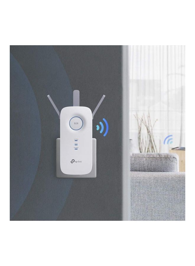 TP-LINK - AC1750 Universal Dual Band Range Extender, Broadband/Wi-Fi Extender, Wi-Fi Booster/Hotspot with 1 Gigabit Port and 3 External Antennas, Built-in Access Point Mode, 1750Mbps Speed (RE450) White - Image 1