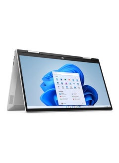 Pavilion x360 (Upgraded Version) Laptop With 14-Inch FHD Display, Core i5-1235U Processor/8GB RAM/256GB SSD/Intel XE Graphics/Windows 11 Home/ English Natural Silver