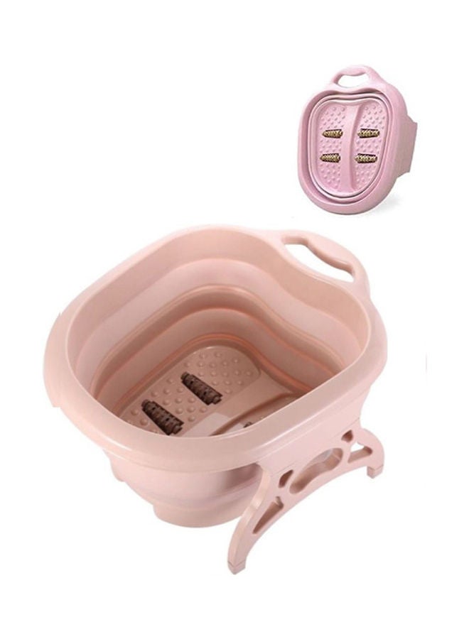 J&J Manual Foldable Foot Massager Tub - Pink  - Image 1