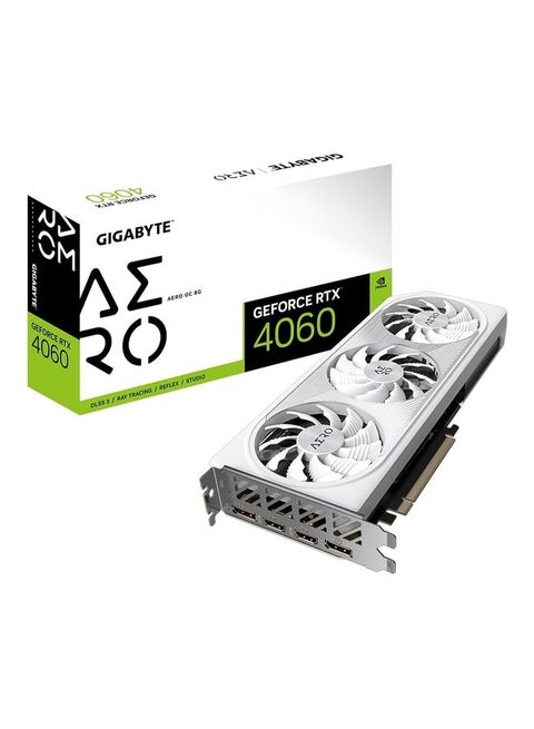 GeForce RTX 4060 Aero OC 8G Graphics Card, 3X Windforce Fans, 8Gb 128-bit GDDR6, GV-N4060AERO Video Card White
