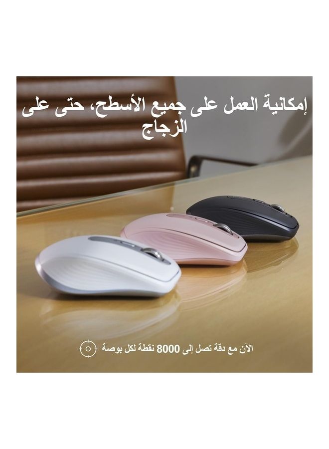 Logitech - MX Anywhere 3S Compact Wireless Mouse Fast Scrolling 8K DPI Any Surface Tracking Quiet Clicks Programmable Buttons USB C Bluetooth Windows PC Linux Chrome Mac Graphite Black - Image 1