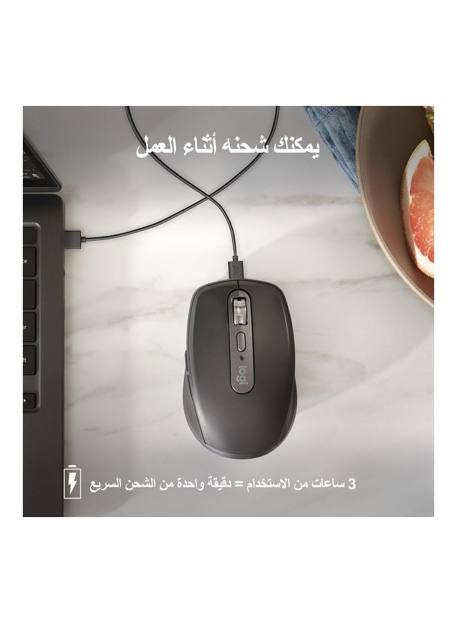 Logitech - MX Anywhere 3S Compact Wireless Mouse Fast Scrolling 8K DPI Any Surface Tracking Quiet Clicks Programmable Buttons USB C Bluetooth Windows PC Linux Chrome Mac Graphite Black - Image 1