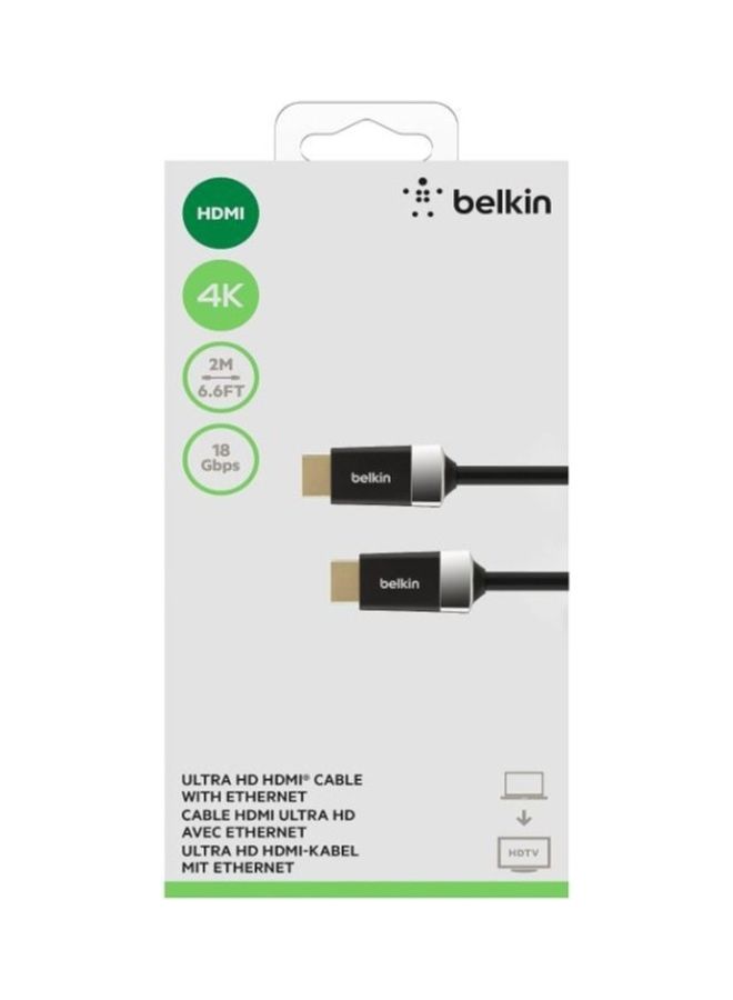 belkin HD, 4K, High Speed HDMI Cable, HDTV Cable, 6.6 Feet Black - Image 2