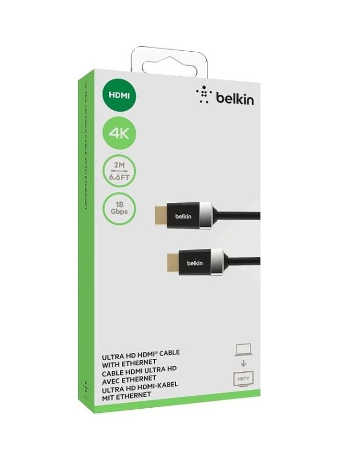 belkin HD, 4K, High Speed HDMI Cable, HDTV Cable, 6.6 Feet Black - Image 3