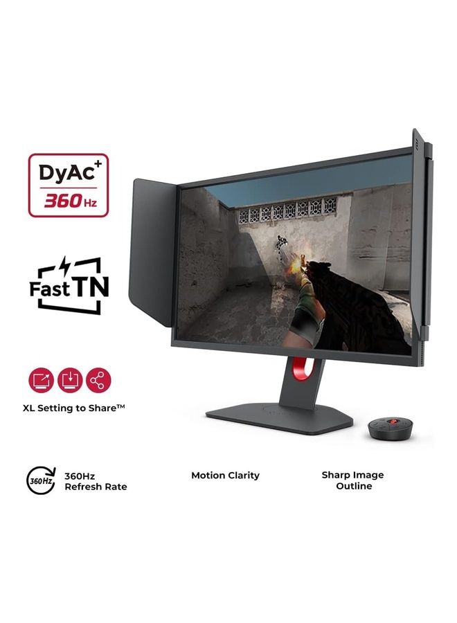 Zowie XL2566K 24.5 Fast TN In 360Hz Gaming Monitor | Motion Clarity DyAc | 1080p | XL Setting To Share | Custom Quick Menu | S Switch | Shield | Smaller Base | Adjustable Height And Tilt Black - v1693850455/N53434577A_2