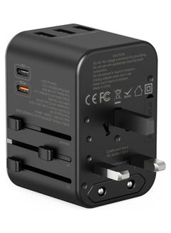 OFFBEAT ACE 35.5W PD Travel Adapter, QC 3.0 Universal Adapter, International Travel Adapter with 20W PD Dual Type-C, Universal Adapter Plug with 3 Fast USB Ports for USA, UK/UAE/KSA/Oman and EU/India Black Grey  - Image 5