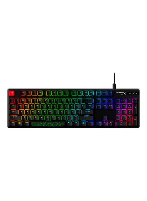 Alloy Origins PBT Hx Gaming Keyboard, Durable PBT Keycaps, Full-Size Design, 100% Anti-Ghosting, Radiant RGB Lighting, Red Linear Switch, ENG Layout, USB 2.0, Black | 639N3AA#A2N