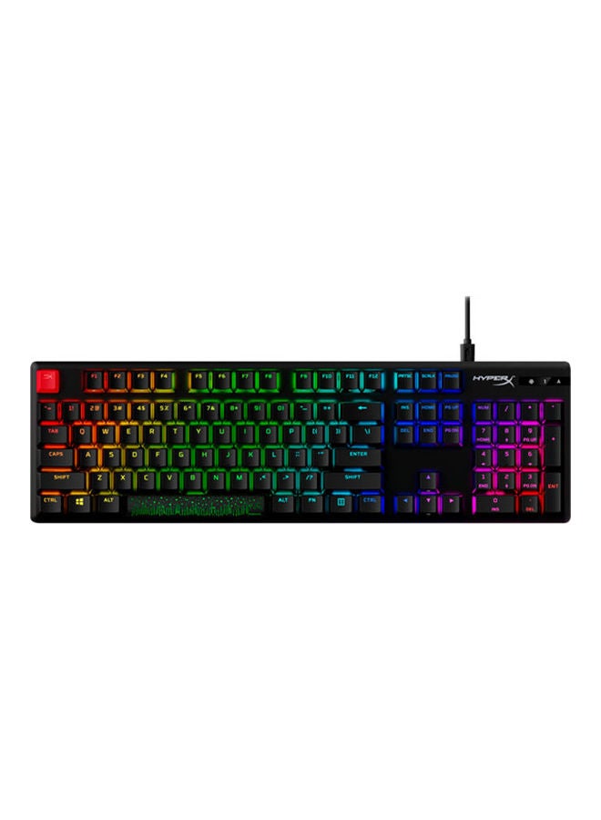 هايبركس - Alloy Origins PBT Hx Gaming Keyboard, Durable PBT Keycaps, Full-Size Design, 100% Anti-Ghosting, Radiant RGB Lighting, Red Linear Switch, ENG Layout, USB 2.0, Black | 639N3AA#A2N - Image 1