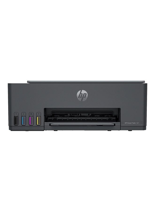 إتش بي - طابعة Smart Tank 581 الكل في واحد، 33 شريحة + شاشة iCON LCD مقاس 1.2 بوصة، سرعة طباعة 12 صفحة في الدقيقة باللون الأسود و5 صفحة في الدقيقة، دقة تصل إلى 1200 نقطة في البوصة، 10 نسخة في الدقيقة باللون الأسود وسرعة نسخ ملونة 2 نسخة في الدقيقة - Image 1