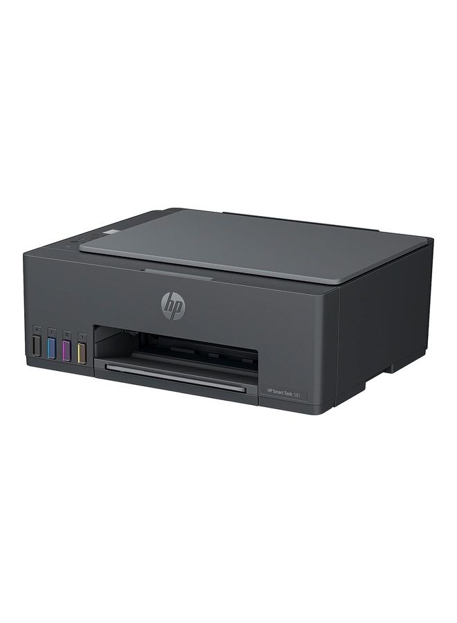إتش بي - طابعة Smart Tank 581 الكل في واحد، 33 شريحة + شاشة iCON LCD مقاس 1.2 بوصة، سرعة طباعة 12 صفحة في الدقيقة باللون الأسود و5 صفحة في الدقيقة، دقة تصل إلى 1200 نقطة في البوصة، 10 نسخة في الدقيقة باللون الأسود وسرعة نسخ ملونة 2 نسخة في الدقيقة - Image 1