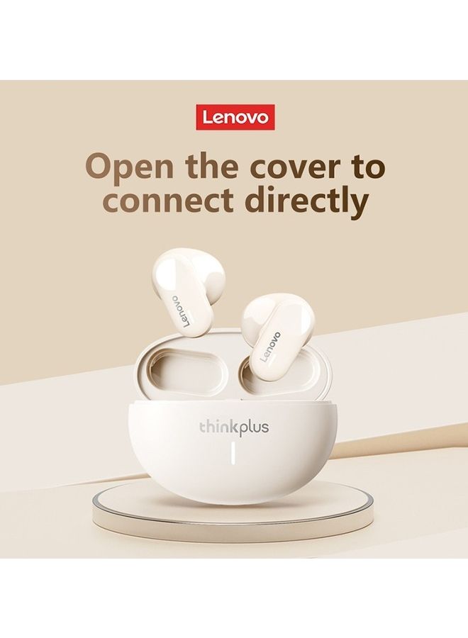 Lenovo Thinkplus LP19 Wireless Headphones Bluetooth Earphones Semi In Ear HIFI Stereo Waterproof Intelligent Noise Canceling Beige  - Image 3