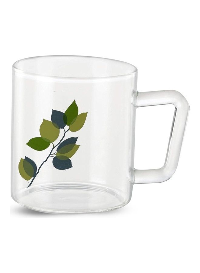 BOROSIL Classic Green Leaves Mug, Borosilicate Glass, Scratch Resistant, Microwave Safe, Lightweight, For Chai, Green Tea, Milk, Coffee, Cold Coffee Transparent  - Image 3