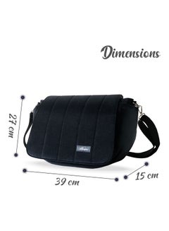 Velvet Stroller Diaper Bag With Adjustable Shoulder Strap - Black - v1694072365/N53435442A_8