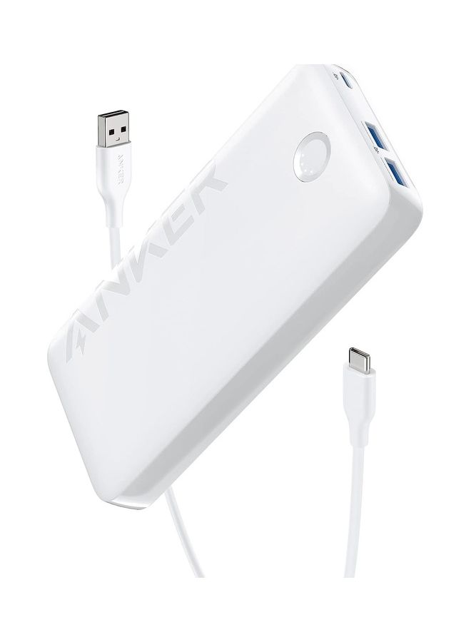 Anker 20000 mAh Power Bank, 20W Portable Charger with USB-C Fast Charging, 335 (PowerCore 20K), Works for iPhone 16/16 Pro/16 Plus /16 Pro Max, 15/14 Series, Samsung, Huaiwei, iPad, AirPods, Xiaomi and More White  - Image 1