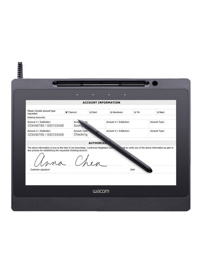 Wacom 10.1-Inch Full HD Resolution Interactive Pen Display Signature Tablet With Professional Software And Remote Support Black