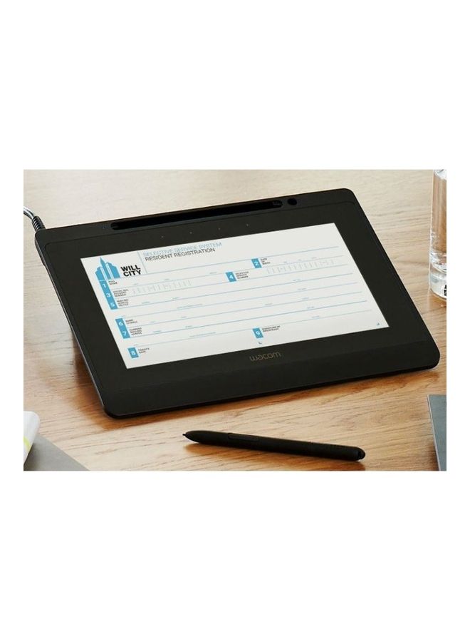 Wacom - 10.1-Inch Full HD Resolution Interactive Pen Display Signature Tablet With Professional Software And Remote Support Black - Image 1