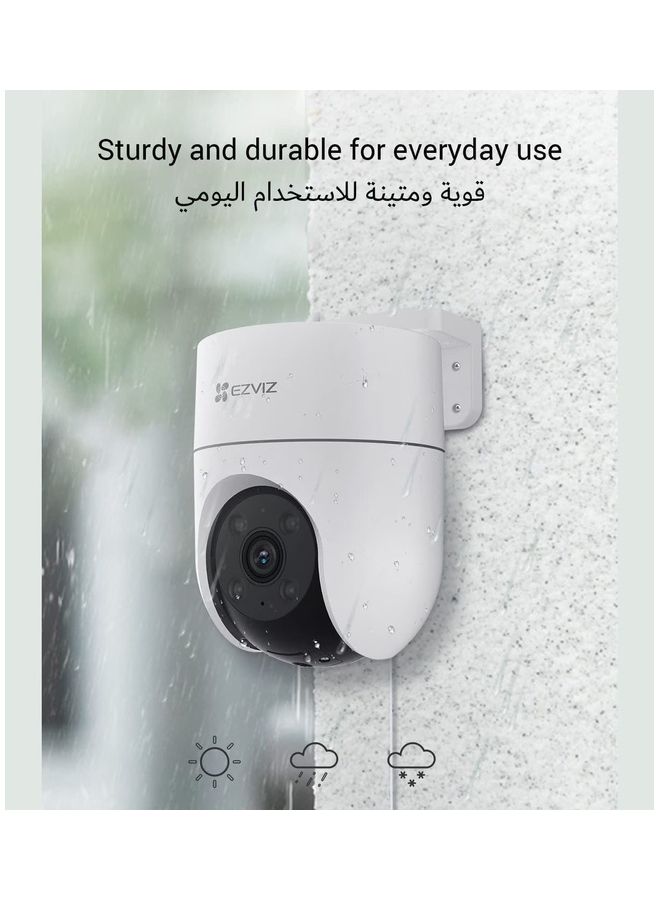 H8c 2K+ Outdoor Camera, 360° PTZ Wi-Fi Camera for Home Security, Outside Surveillance with AI-Powered Human Shape Detection, Human Motion Auto-Zoom Tracking, Color Night Vision, Two-Way Talk, Waterproof, Alexa, MicroSD card slot (Up to 512GB) | H8C 4MP