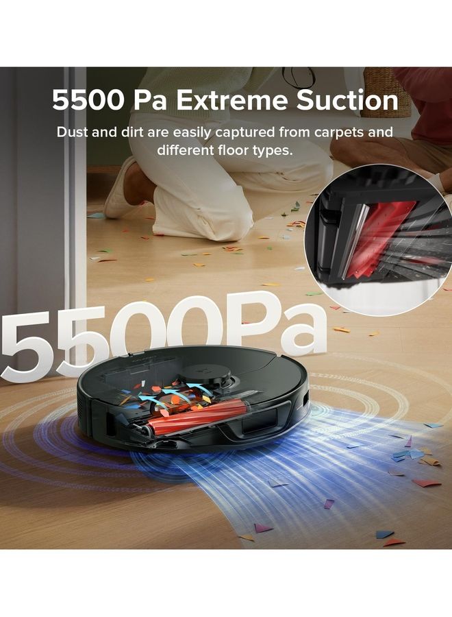 roborock - S7 Max Ultra Robot Vacuum Cleaner With Auto Mop Washing/Auto Dust Emptying/Warm Air Drying/Auto Tank Refilling/Dock Self-Cleaning Vacuum Cleaner 5500 Pa Active Obstacle Avoidance 3000 W Q100TSC- Black - Image 1