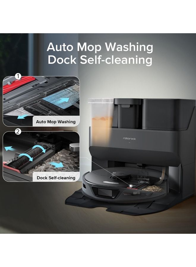 roborock - S7 Max Ultra Robot Vacuum Cleaner With Auto Mop Washing/Auto Dust Emptying/Warm Air Drying/Auto Tank Refilling/Dock Self-Cleaning Vacuum Cleaner 5500 Pa Active Obstacle Avoidance 3000 W Q100TSC- Black - Image 1