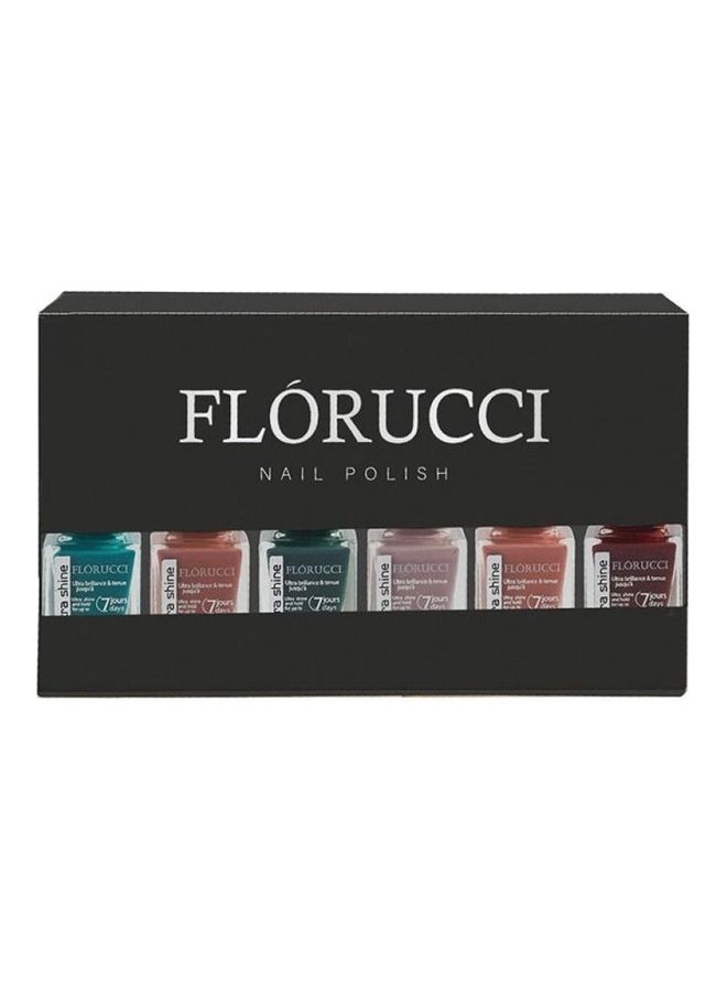 Beauty Gift - Florucci Set of 6 Ultra Shine Nail Polishes With A Formula That Lasts For 7 Days Multicolour - Image 1