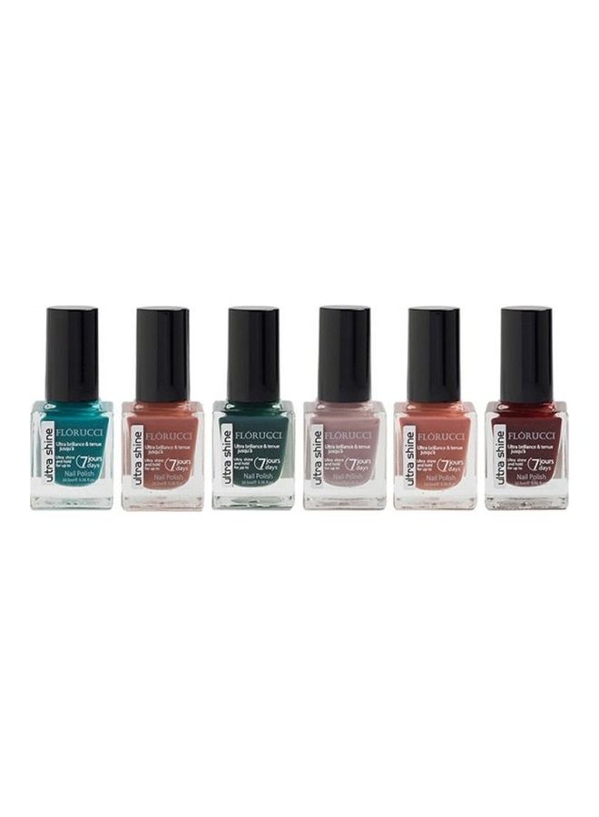 Beauty Gift - Florucci Set of 6 Ultra Shine Nail Polishes With A Formula That Lasts For 7 Days Multicolour - Image 1