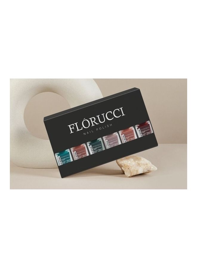 Beauty Gift - Florucci Set of 6 Ultra Shine Nail Polishes With A Formula That Lasts For 7 Days Multicolour - Image 1