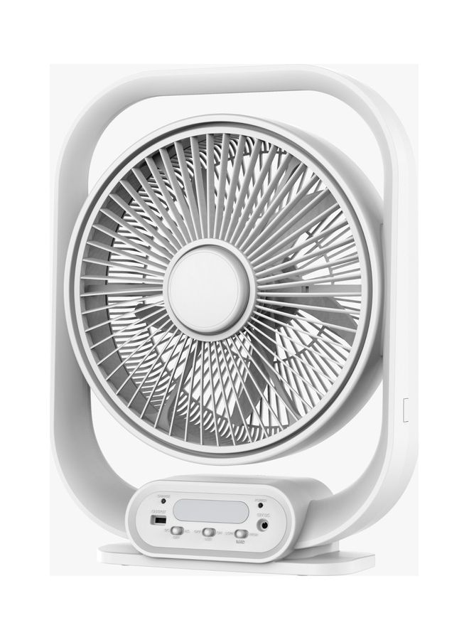 GEEPAS 12 Inch Rechargeable Table Fan With 5 Leaf Blade, Solar Input, USB Output, GF21189 NINGF21189 White  - Image 1