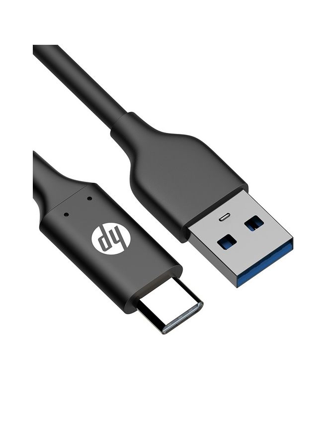 HP - Usb A To Usb C 3.0 Fast Charge Cable With 5Gbps Usb C Cable, 1.5M Length Type C Cable Compatible, Android Series Black - Image 1