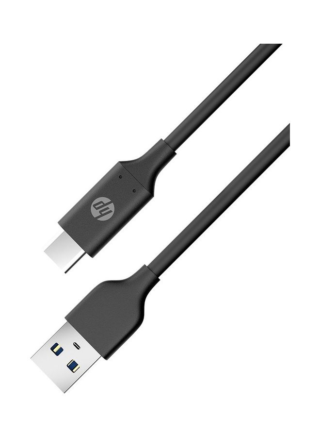HP - Usb A To Usb C 3.0 Fast Charge Cable With 5Gbps Usb C Cable, 1.5M Length Type C Cable Compatible, Android Series Black - Image 1