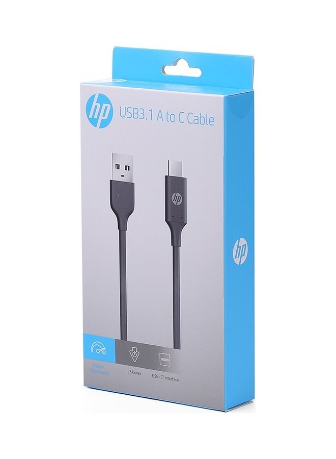HP - Usb A To Usb C 3.0 Fast Charge Cable With 5Gbps Usb C Cable, 1.5M Length Type C Cable Compatible, Android Series Black - Image 1