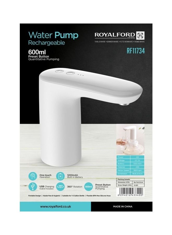 Royalford - Rechargeable Water Pump White - Image 1