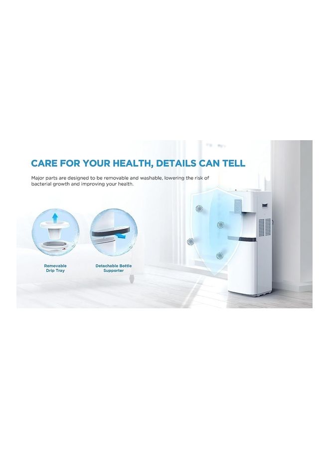 Midea - Top Loading Water Dispenser With Bottom Refrigerator, Hot Cold And Ambient Temperature, Cooler Fridge With Large Storage Space, Child Safety lock, Best For Home Kitchen Office And Pantry YL2037SB White - Image 1