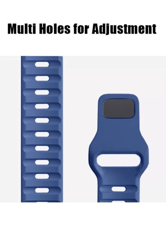 Spigen Silicone Sport Strap For Apple Watch 44Mm, 45Mm, 49Mm Series 8, 7, 6, 5, 4, 3, 2 And SE Blue - Image 5