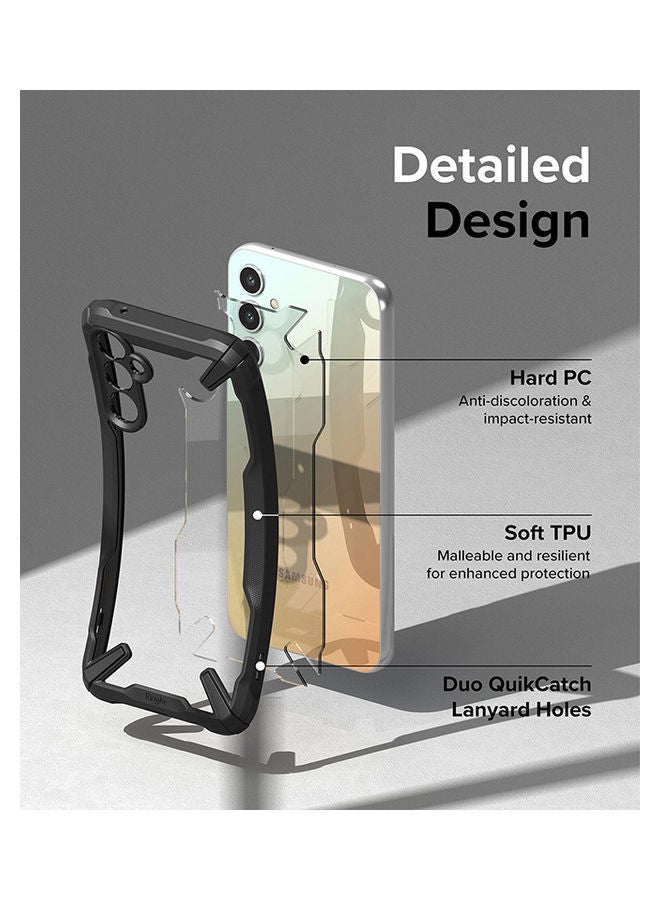 Ringke - Fusion-X Compatible With Samsung Galaxy A34 5G Case Transparent Hard Back Soft Flexible TPU Bumper Scratch Resistant Protection Phone Cover Black - Image 1