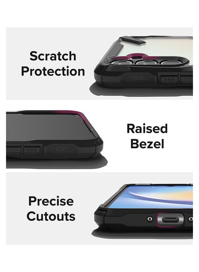 Ringke - Fusion-X Compatible With Samsung Galaxy A34 5G Case Transparent Hard Back Soft Flexible TPU Bumper Scratch Resistant Protection Phone Cover Black - Image 1